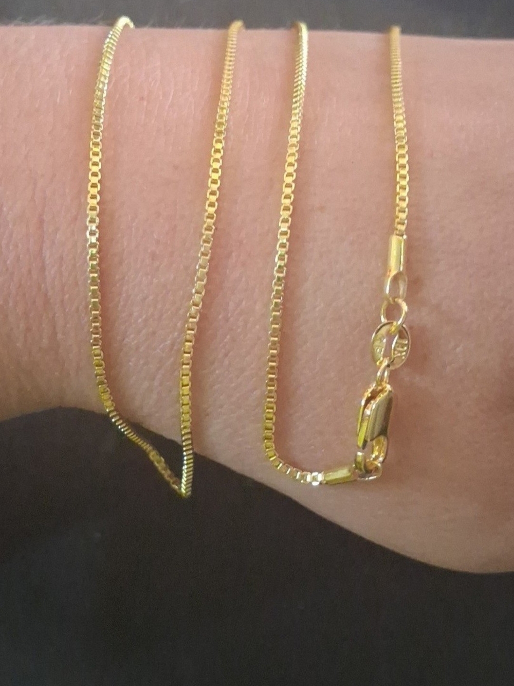 18K Yellow Gold Box Chain Necklace